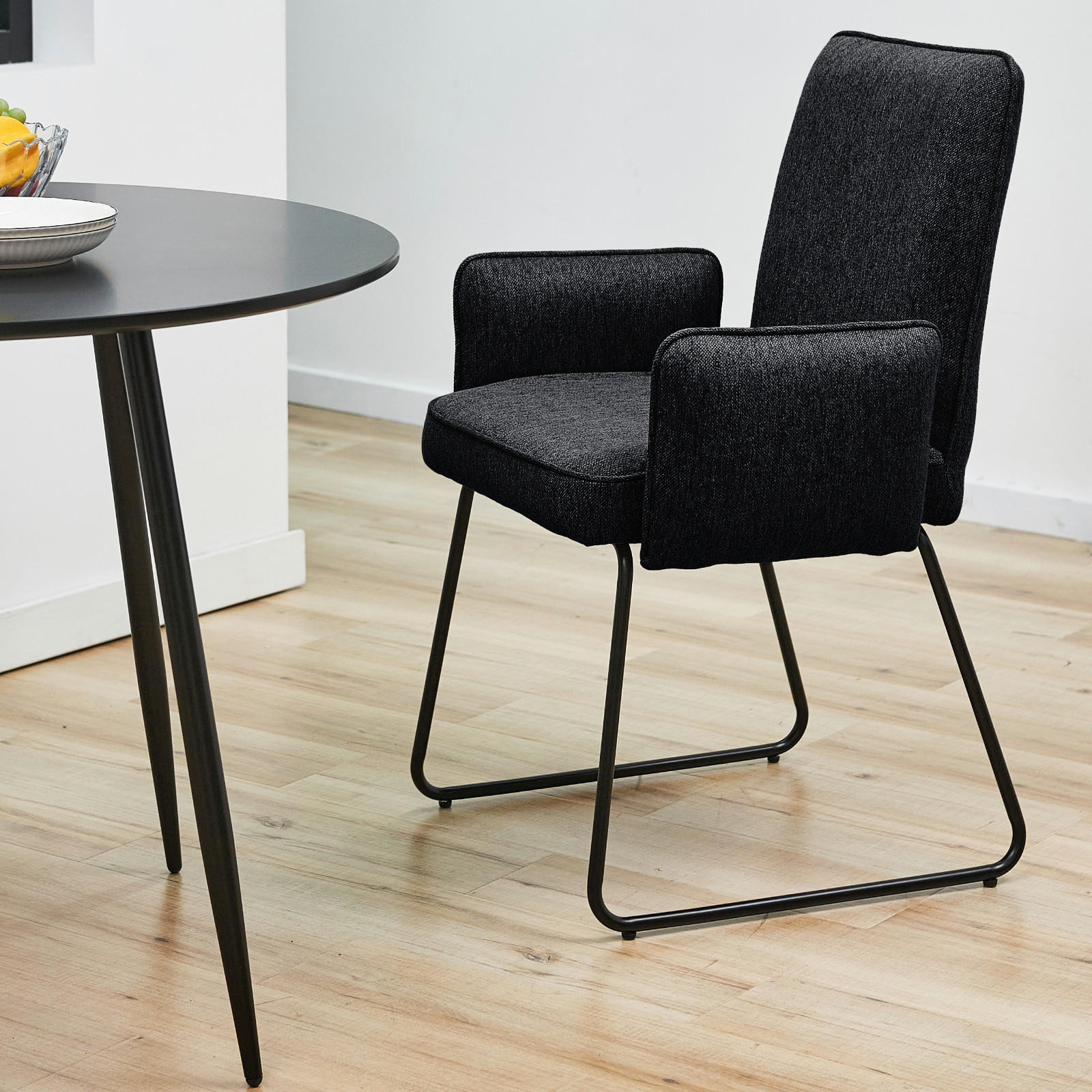 ESSZIMMERSTÜHLE 2ER-SET ALBA - Schwarz, Metall (62/92/52cm) - SVITA