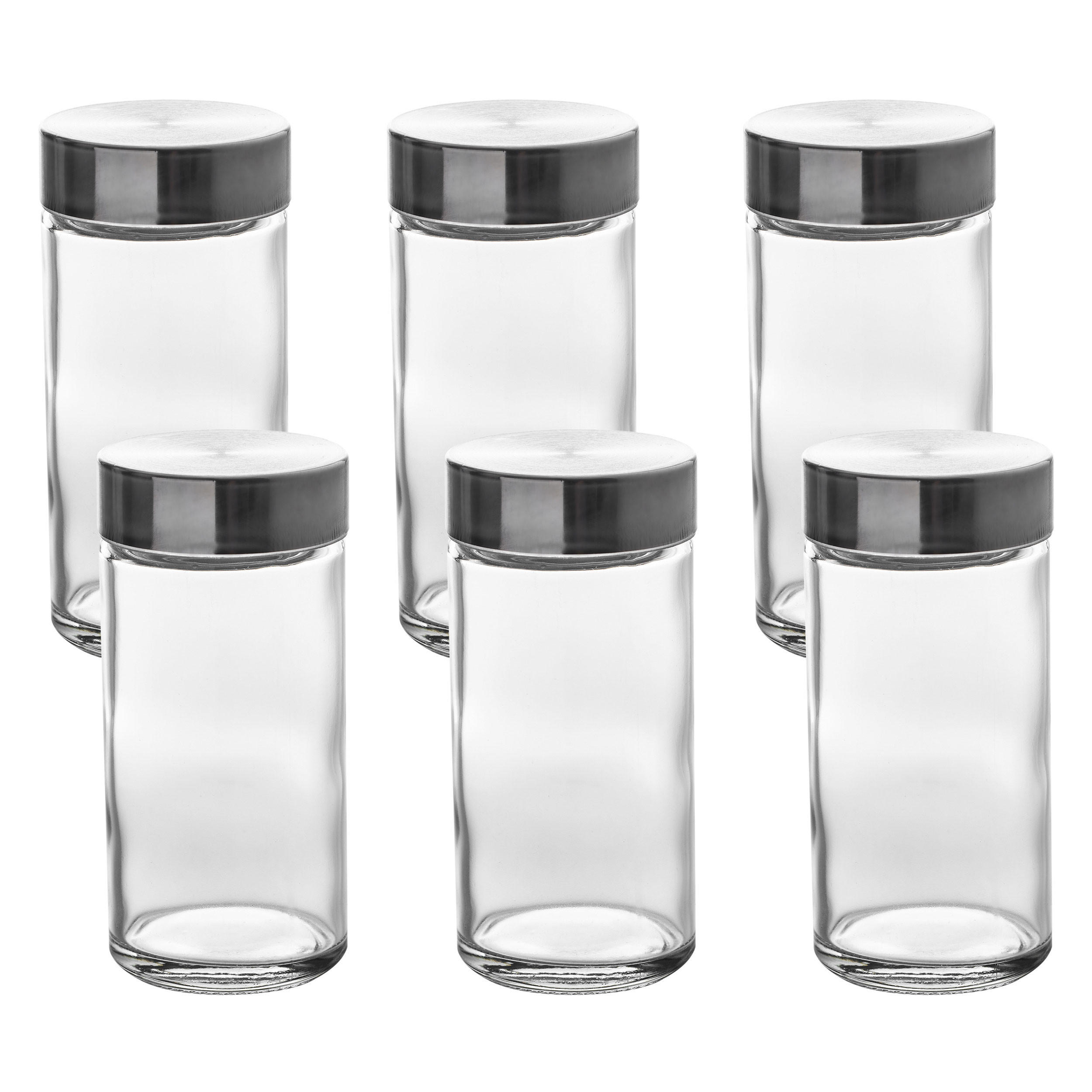 GEWÜRZDOSEN Set 6-tlg., Gewürzspender für Gewürzregal, Glas, je 80 ml - Transparent, Glas (4.5/4.5/9.5cm) - 5five Simply Smart