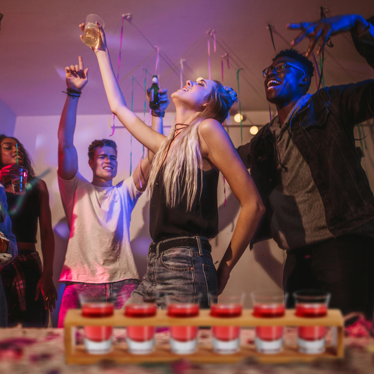 SCHNAPSBRETT - Hellbraun, Glas/Holz (0.04L) - Relaxdays