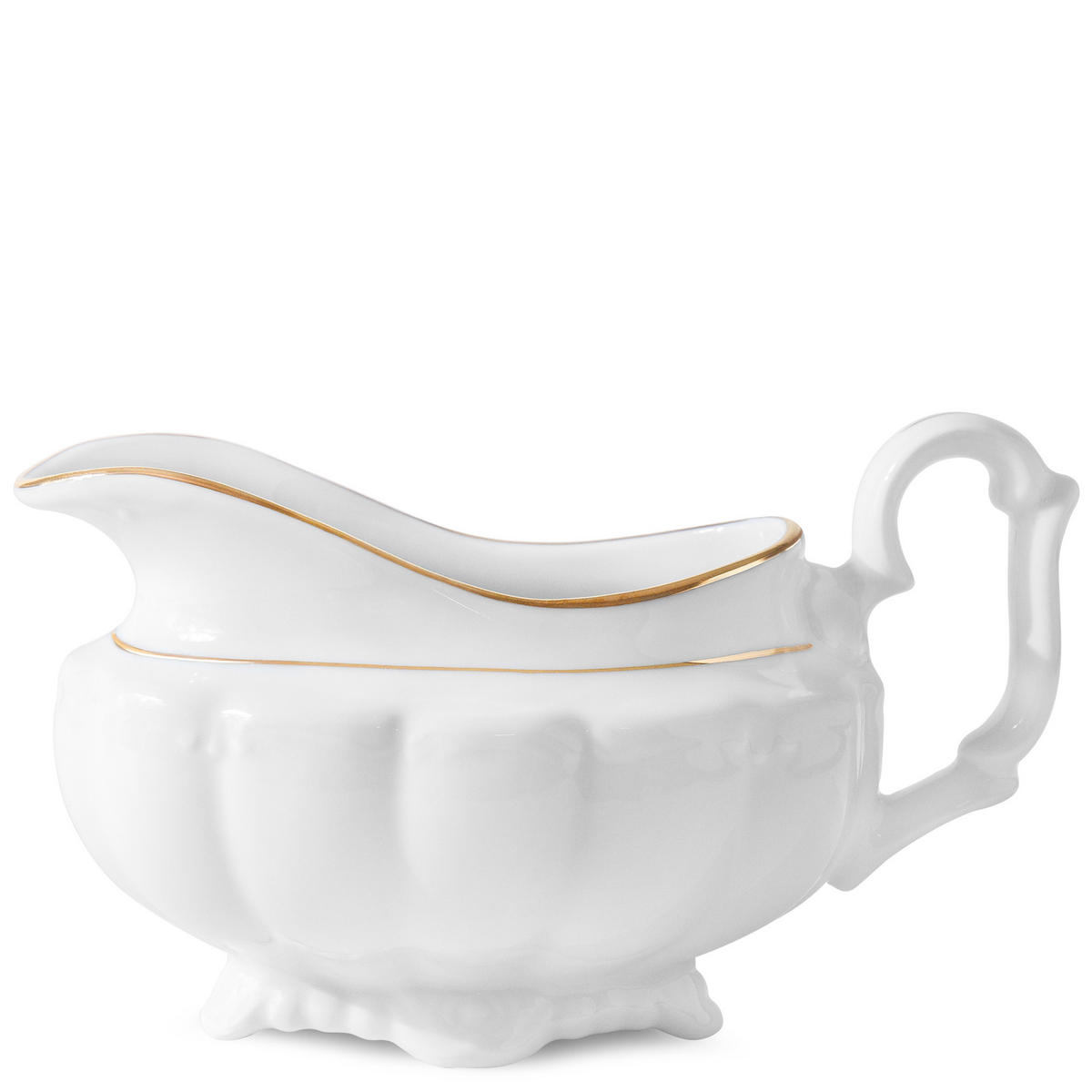 SAUCIERE Chodziez MARIA TERESA Porzellan mit Goldrand, Weiß / Gold - Goldfarben/Weiß, Keramik (10cm) - KONSIMO®