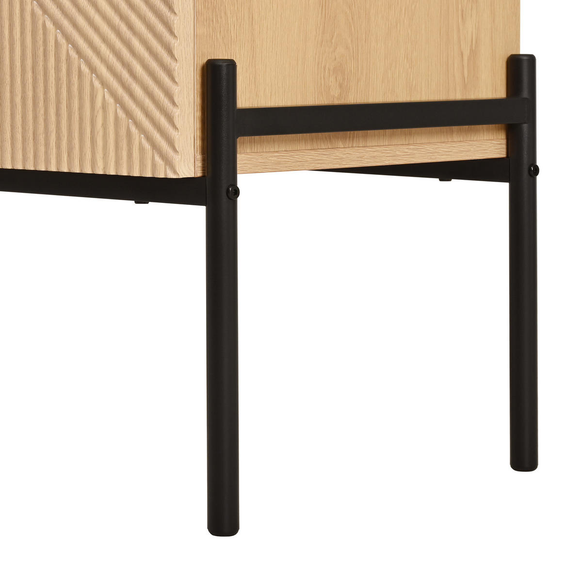 SIDEBOARD aus MDF 115,5x38x75 cm Natur mit 6 Schubladen und 3D-Struktur - Naturfarben, Holzwerkstoff (115.5/75/38cm) - IVMEU