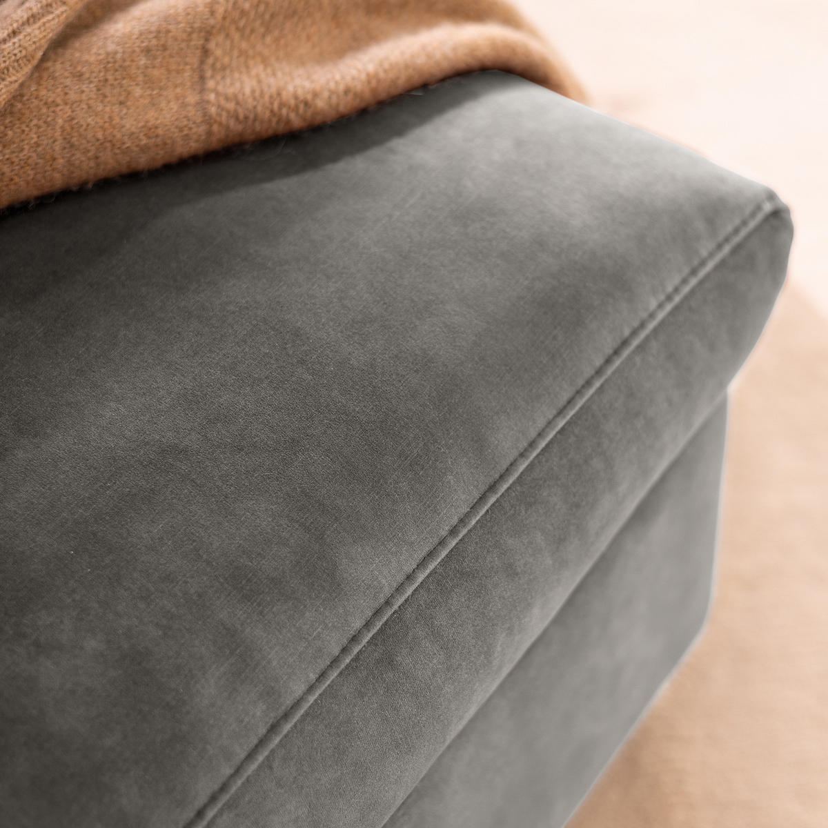 POLSTERHOCKER - Schwarz/Grau, Kunststoff/Textil (131/44/61cm) - home24