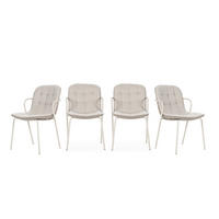 STÜHLE 4er-Set aus Stoff mit Metallbeinen 59/46/51 cm - Beige, Textil (59/46/75cm) - Calicosy