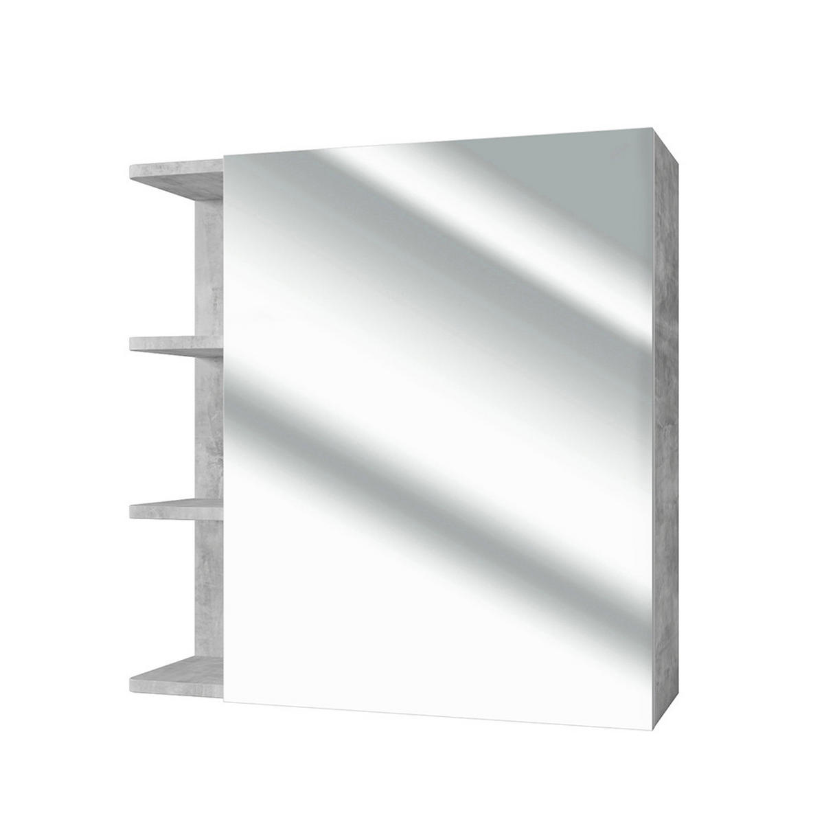 BADSPIEGELSCHRANK Fynn Beton 62 x 64 cm - Schieferfarben/Grau, Holzwerkstoff (62/64/20.8cm) - Vicco