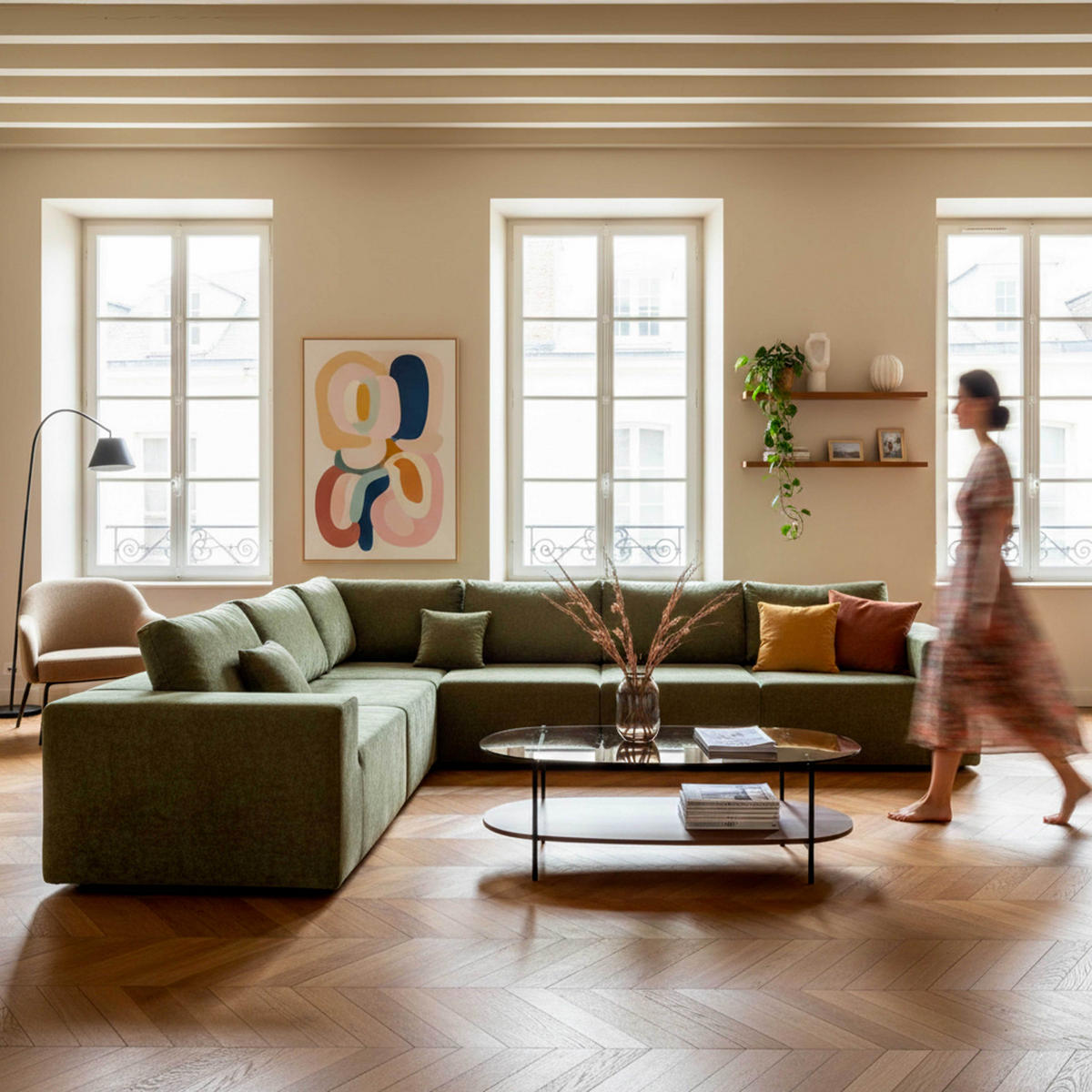 COUCHTISCH, Braun - Braun, Glas (120/55/40cm) - Oviala