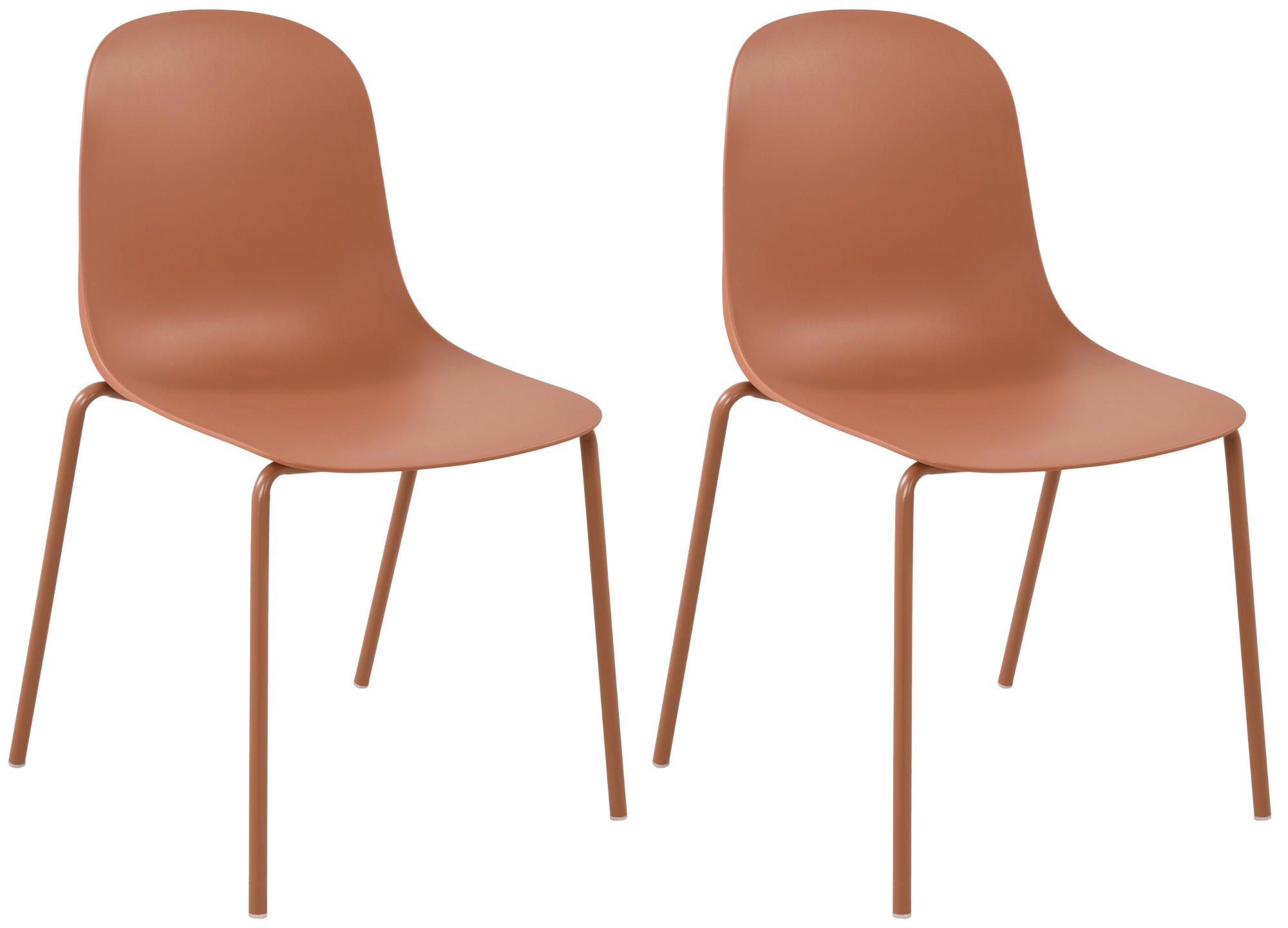 STAPELSTUHL 2er Set Kunststoff Terracotta - Terracotta, Kunststoff/Metall (51/85/53cm) - CLP