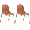 STAPELSTUHL 2er Set Kunststoff Terracotta - Terracotta, Kunststoff/Metall (51/85/53cm) - CLP