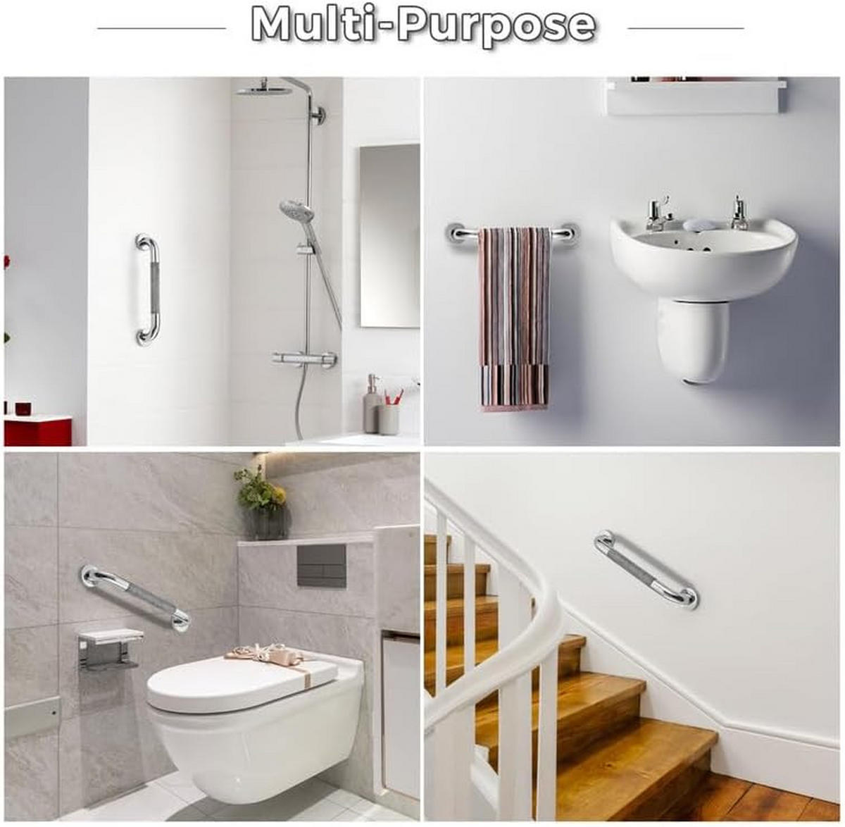 HALTEGRIFF – Silber – Edelstahl 304 – 30 cm – 2er-Pack - Silberfarben, Metall (31/4/14.5cm)