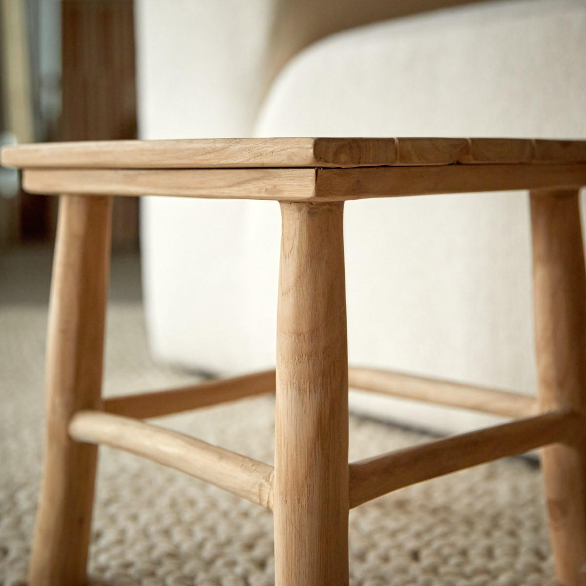 BEISTELLTISCH Kilim Natur aus Teak - Naturfarben, Holz (30/30/30cm) - Tikamoon