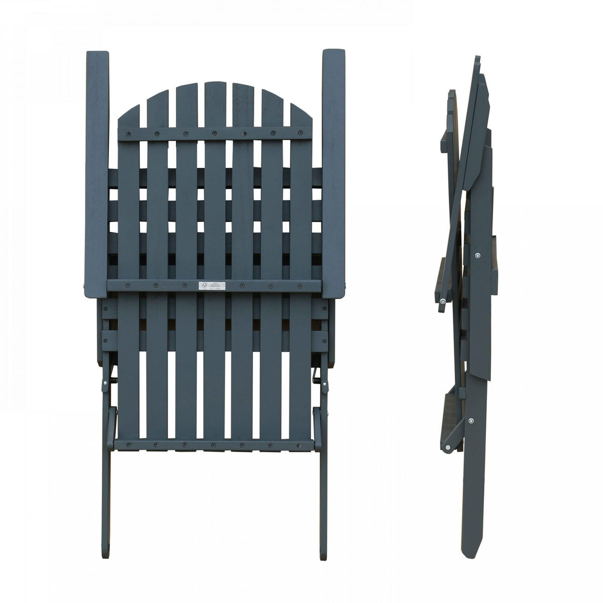 RELAXSESSEL, Grau - Grau, Holz (84/95/59cm) - Oviala