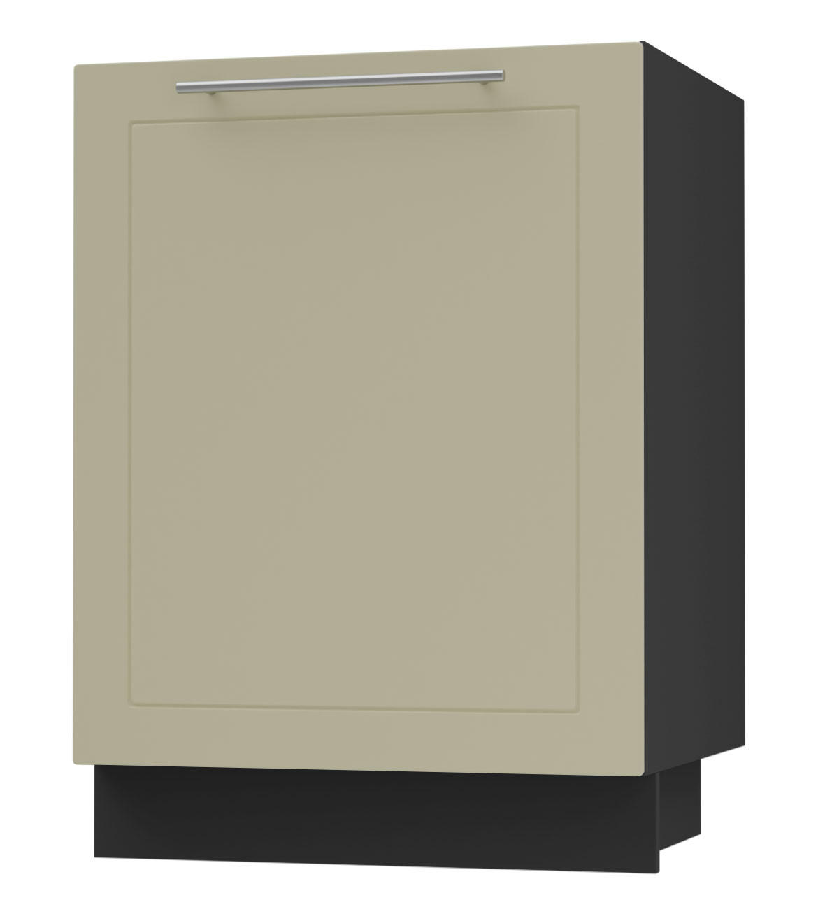 KÜCHENUNTERSCHRANK Kvantum D1D/60 Vanille Matt / Schwarz Matt 60 / 50 / 82cm - Creme/Schwarz, Holz/Holzwerkstoff (60/82/50cm) - Feldmann-Wohnen
