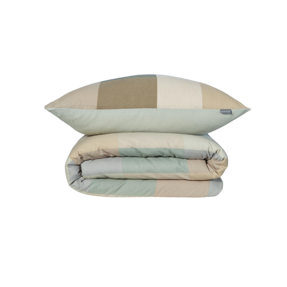 BETTWÄSCHESET Travis - Feinbiber - 2-teilig - 135 x 200 cm - Grün - Grün, Textil (135/200cm) - SCHIESSER