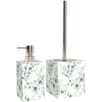 BADEZIMMER Set Eukalyptus - Weiß, Kunststoff (7/17/7cm) - Sanilo