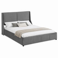 BETT mit Bettkasten 140x190 cm Velvet Gray - Grau, Metall (140/190cm) - Meubliv