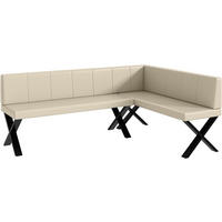 ECKBANK PETER_X - Creme, Leder (142/196cm) - Meblini