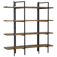BÜCHERREGAL 4 Fächer Compton - Dunkelbraun, Holzwerkstoff (160/165/36cm) - Beliani