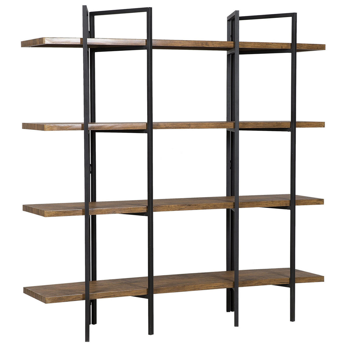 BÜCHERREGAL 4 Fächer Compton - Dunkelbraun, Holzwerkstoff (160/165/36cm) - Beliani