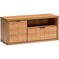 LOWBOARD Fun mit 1 Schublade und 1 Tür, ohne Beinen - Eichefarben/Schwarz, Holzwerkstoff (117.5/53/41cm) - Beautysofa