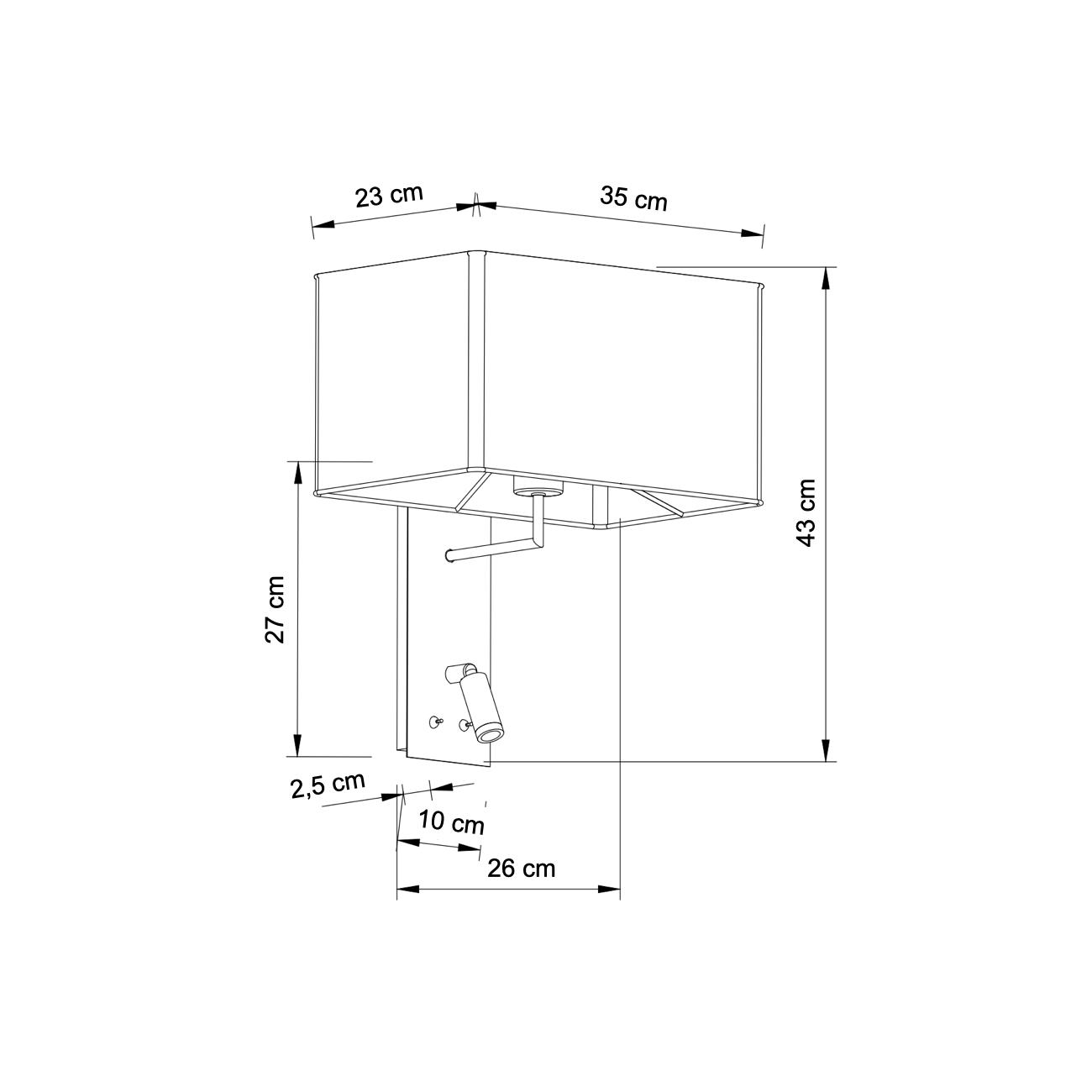 WANDLEUCHTE Alva, Weiß, 43cm - Weiß, Metall (35/43/26cm) - KOSILUM