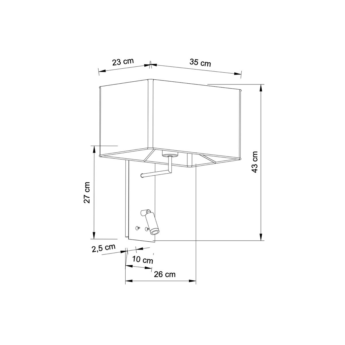 WANDLEUCHTE Alva, Weiß, 43cm - Weiß, Metall (35/43/26cm) - KOSILUM