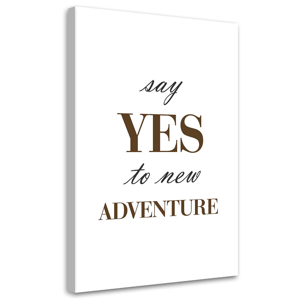 WANDBILD beschriftung say yes - Schwarz, Textil (40/60cm) - Feeby