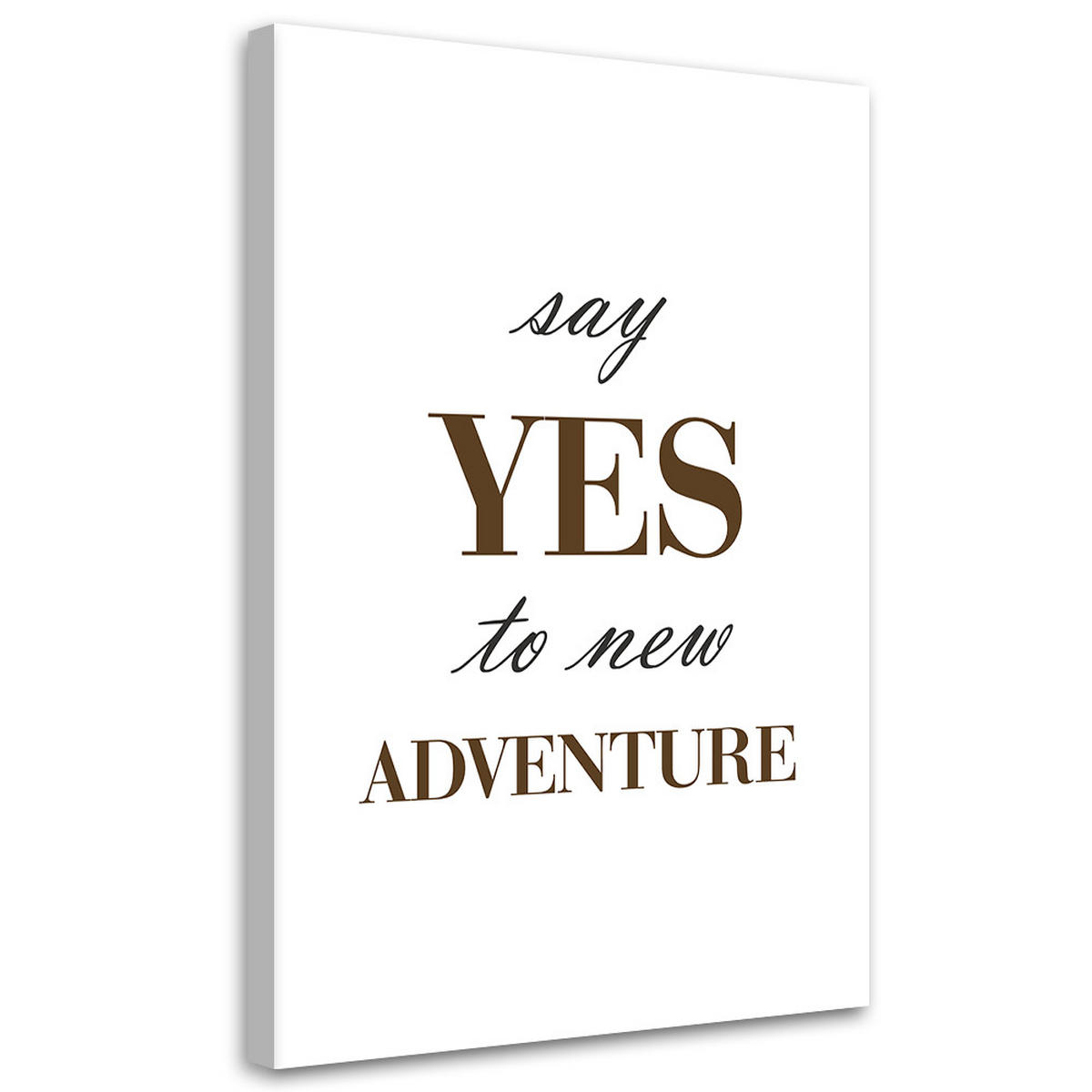 WANDBILD beschriftung say yes - Schwarz, Textil (40/60cm) - Feeby