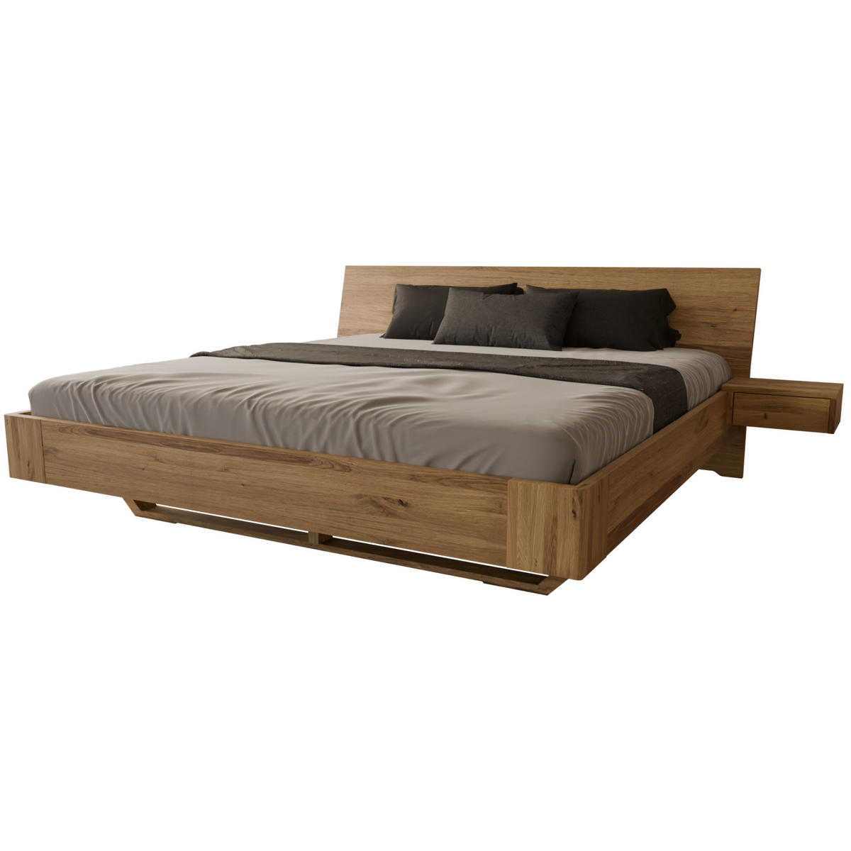 SCHWEBEBETT 140/200 cm aus Wildeiche - Braun, Holz (140/200cm) - MeinMassivholz