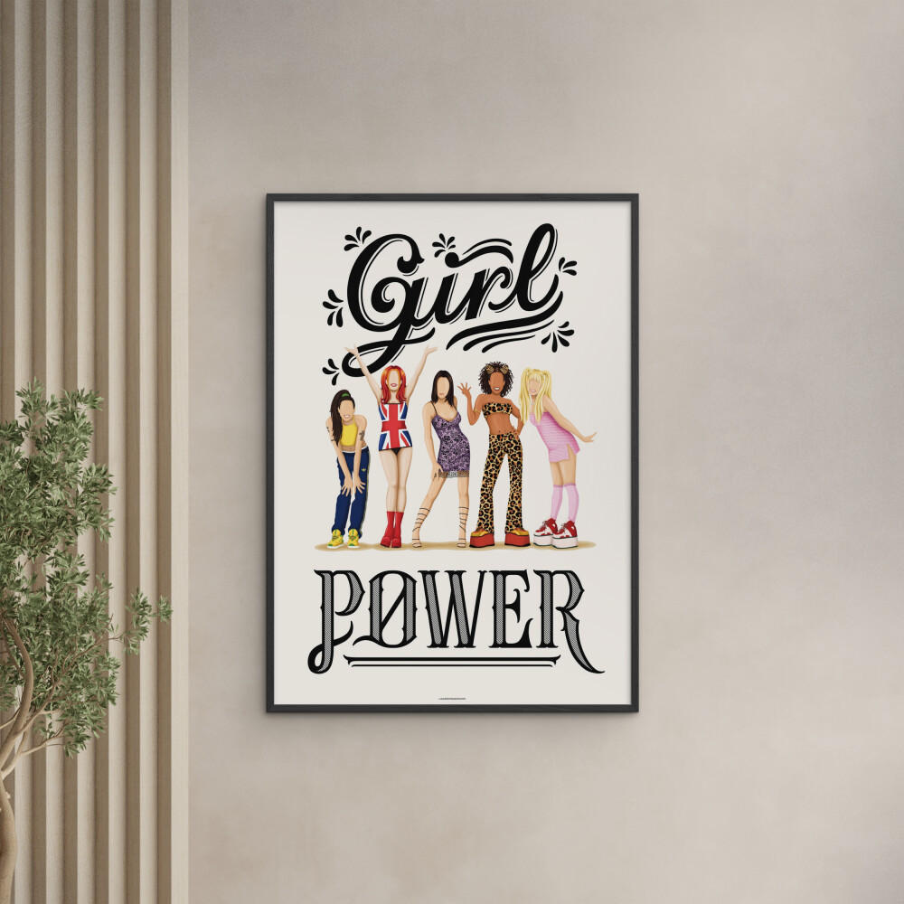 POSTER mit Rahmen Nour Tohme - Girl Power - Multicolor/Schwarz, Holz/Papier (50/70cm) - Poster&Frame