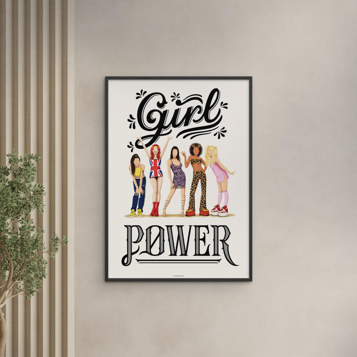 POSTER mit Rahmen Nour Tohme - Girl Power - Multicolor/Schwarz, Holz/Papier (50/70cm) - Poster&Frame