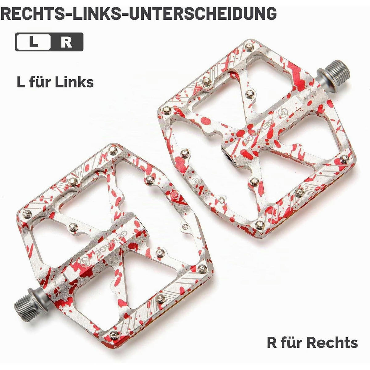 FAHRRADPEDALE mit Reflektoren Aluminium CNC Silber-Spritzlack - Multicolor, Metall (10.1/1.5/11.8cm)