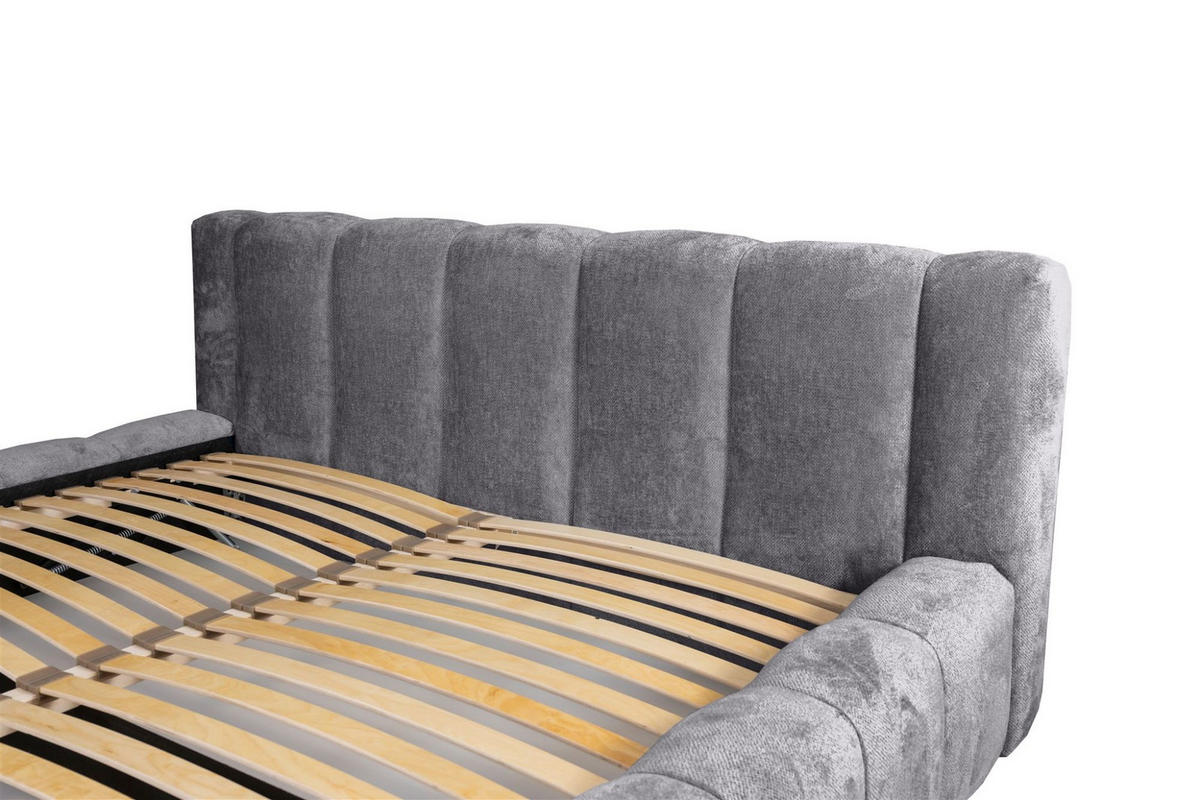 POLSTERBETT Hailey In Tender Way - Grau, Holzwerkstoff/Textil (160/200cm) - Fun Möbel