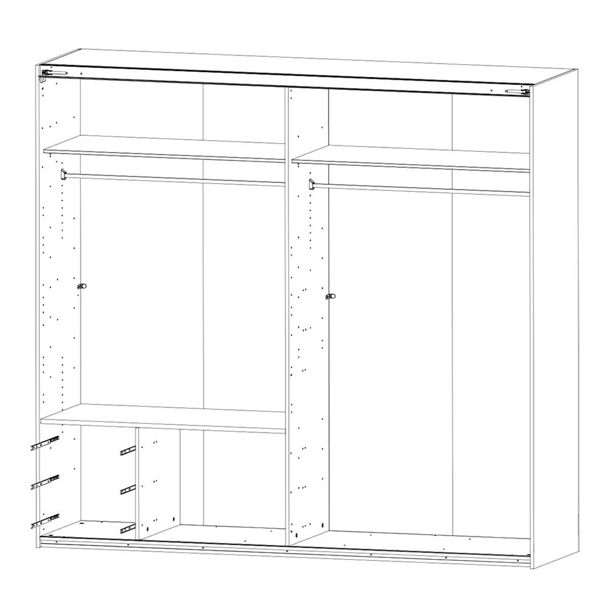 SCHWEBETÜRENSCHRANK Vieste-43 - Weiß, Holzwerkstoff (225/208/65cm) - Lomado