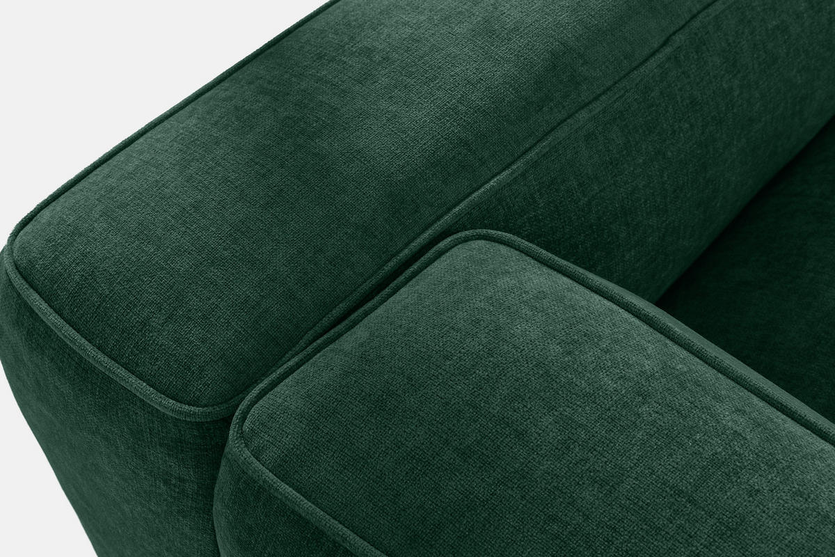 ECKSOFA LINKS FUBBO, Dunkelgrün - Dunkelgrün, Holz/Holzwerkstoff (225/176cm) - KONSIMO®