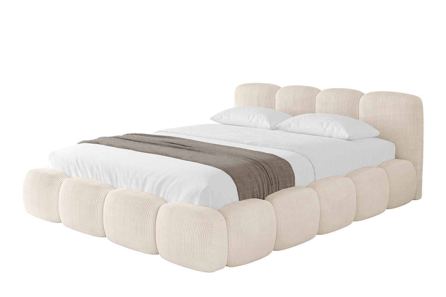 POLSTERBETT mit Bettkasten und Lattenrost, Bett mit Matratze H3/H4 - KALA-v1 160x200 Beige - Beige, Holzwerkstoff/Textil (160/200cm) - ALTDECOR