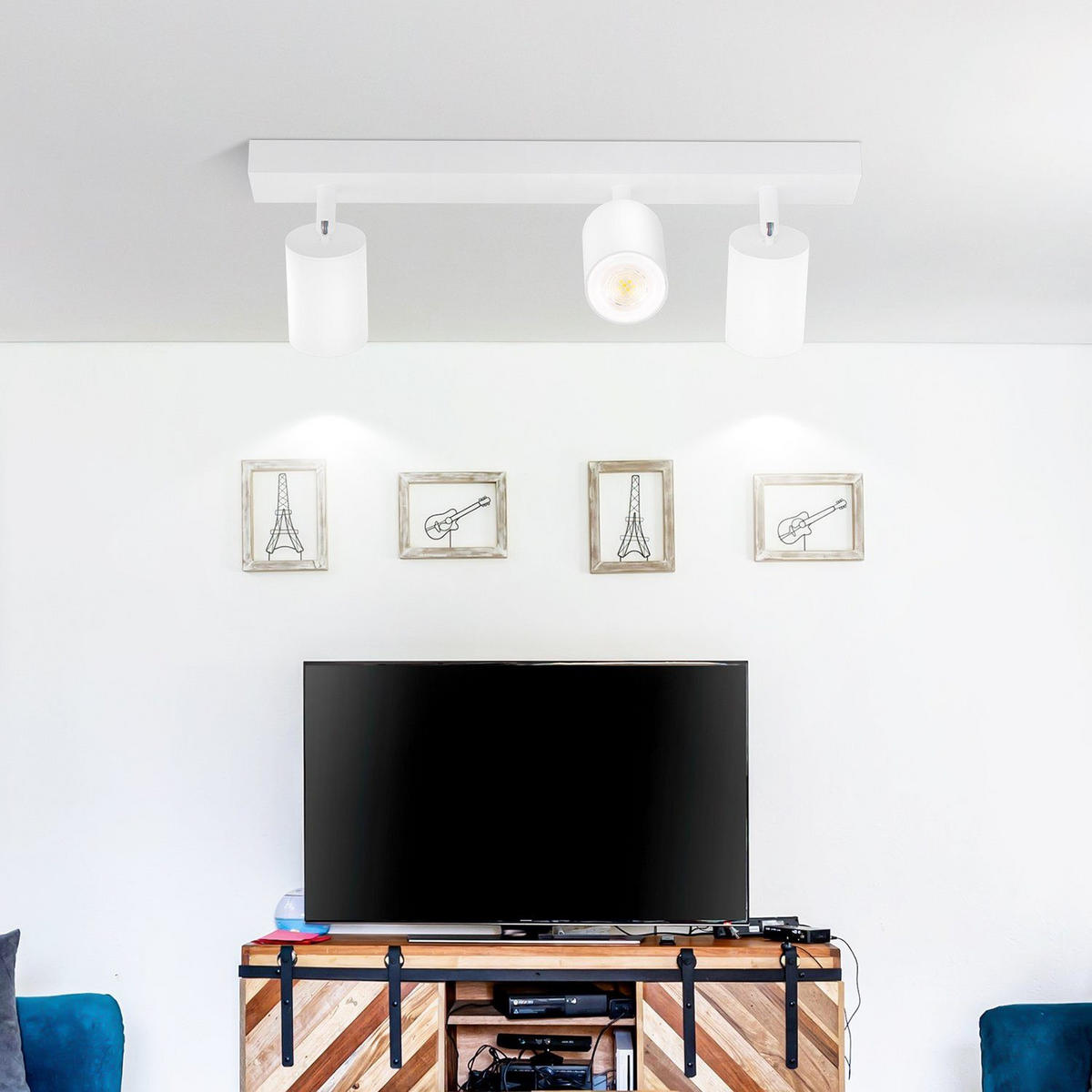 DECKENSTRAHLER Koga 42/5/7.2 - Weiß, Metall (42/5/7.2cm) - ZMH