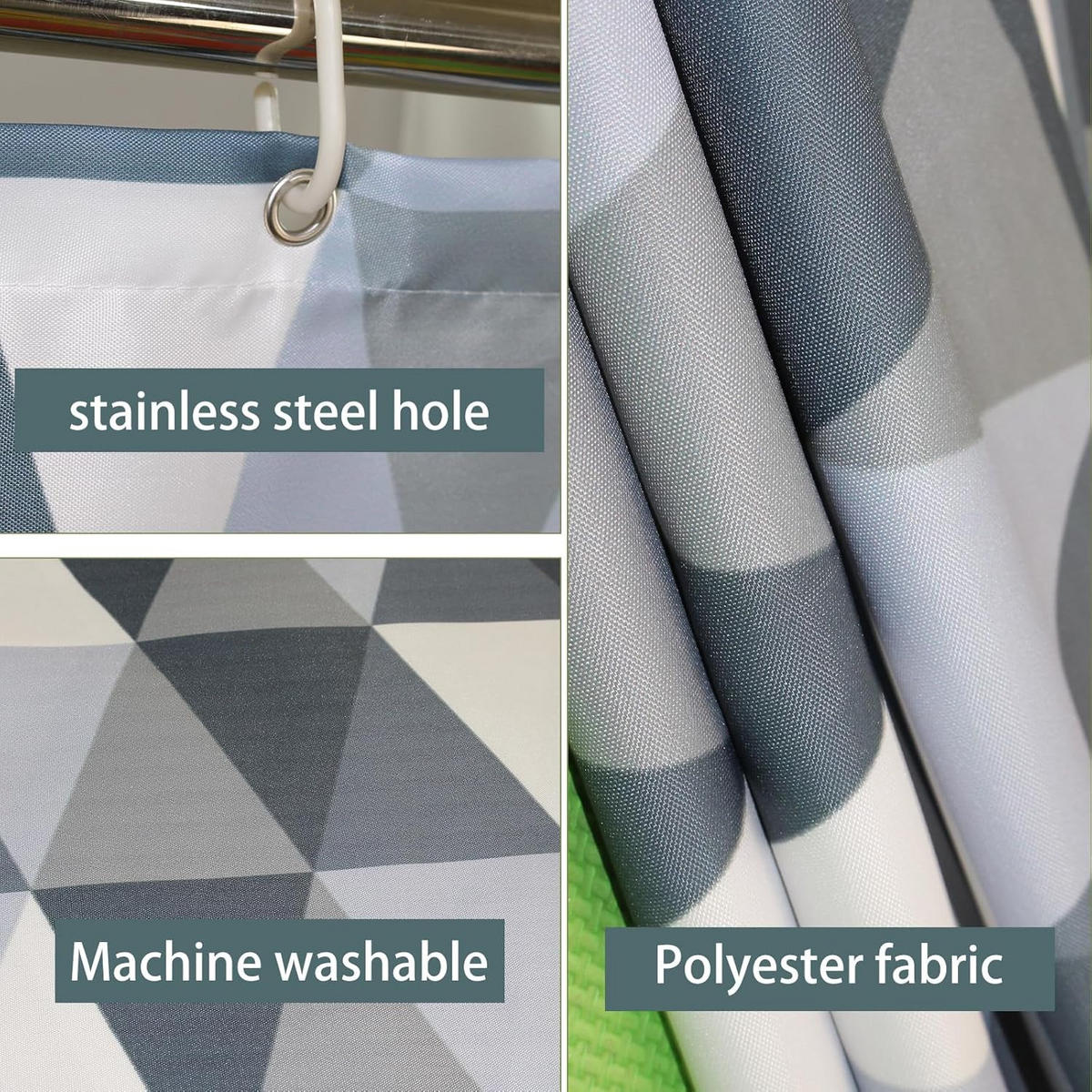 DUSCHVORHANG Polyester wasserdicht schimmelresistent waschbar - Multicolor, Textil (180/200cm) - MCBOSON