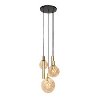 LED HÄNGELEUCHTE Bollique Messing Bernstein - Messingfarben, Glas (60/60/350cm)