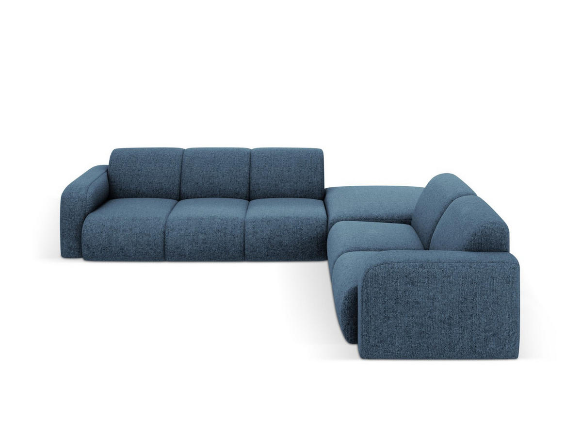 ECKSOFA rechts Molino aus Chenille-Stoff königsblau 6 Sitzplätze - Blau, Textil (250/315cm) - Micadoni