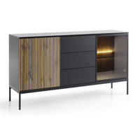 SIDEBOARD Weiß KSZ154 Mit LED-Beleuchtung - Multicolor, Holzwerkstoff (154/83/39cm) - Sepro Meble