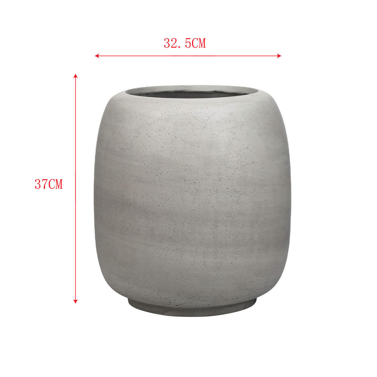 BLUMENTOPF Grau 37/32,5/32,5 - Grau, Stein (37cm) - Mobili Rebecca