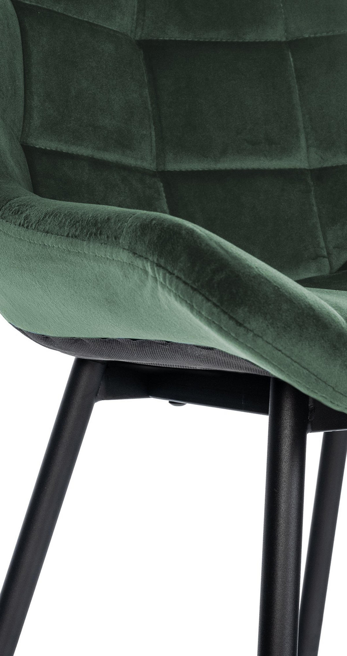 BARHOCKER Welton Samt dunkelgrün - Schwarz/Grün, Textil/Metall (49/104/56cm) - TPFLiving