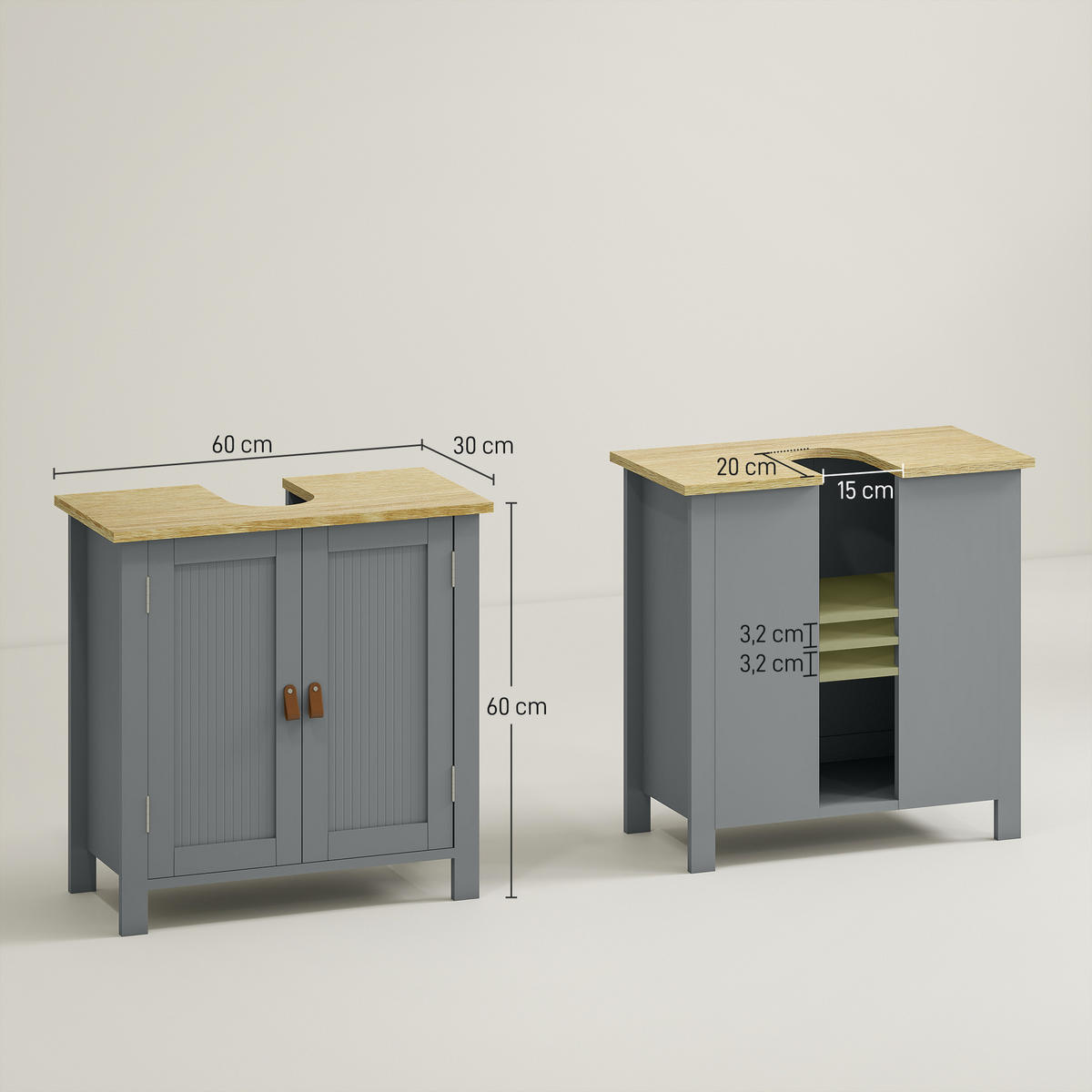 HÄNGESCHRANK Grau 1 Stück - Grau, Kunststoff (60/60/30cm) - GiPP