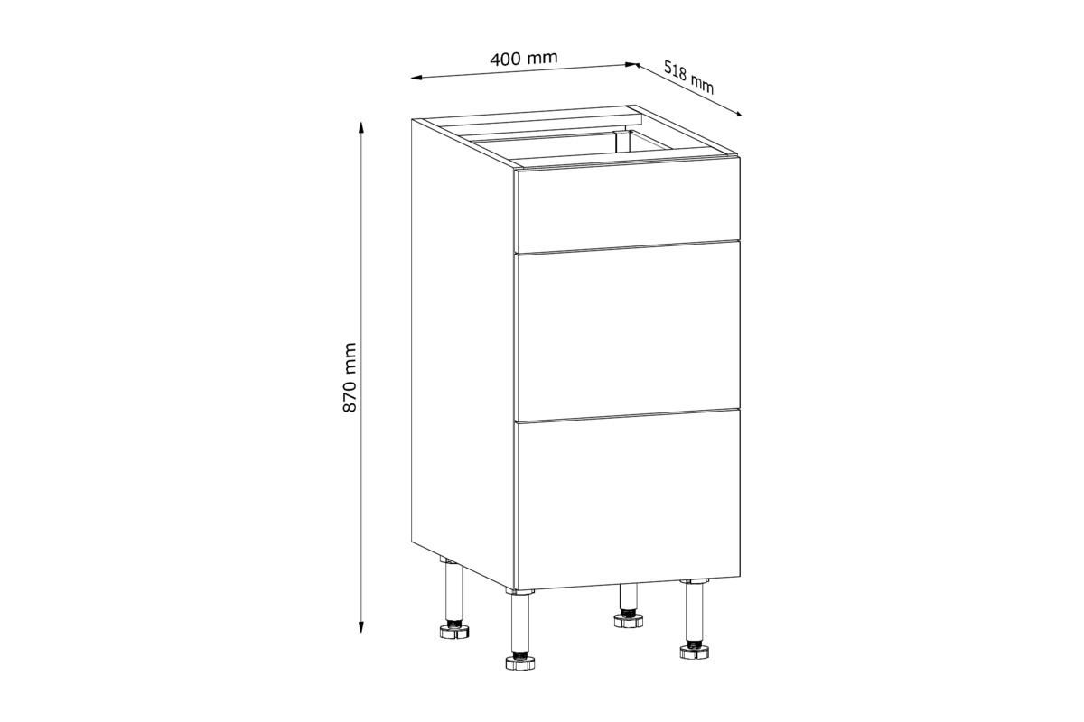UNTERSCHRANK D40S3 AX – Sorento Beige Sonoma Eiche – Beige / Sonoma Eiche - Beige/Sonoma Eiche, Holzwerkstoff (40/87/52cm) - ROYAL24_MARKT