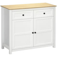 KOMMODE DE-11039 2 Türen mit verstellbarem Boden Weiß/Holzoptik - Weiß, Holzwerkstoff (100/85/40cm) - ComfortXL