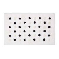 BADEMATTE Punkte 50/80 cm, Baumwolle - Weiß, Textil (50/80cm) - Homescapes