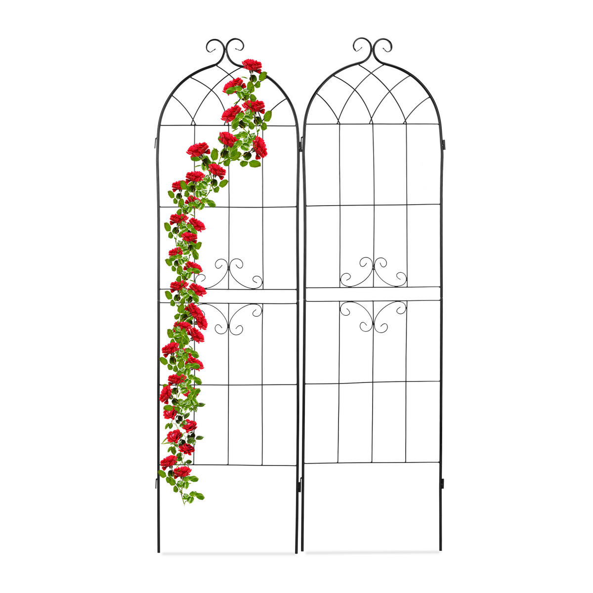 2XRANKGITTER - Schwarz, Metall (51.5/180/1.5cm) - Relaxdays