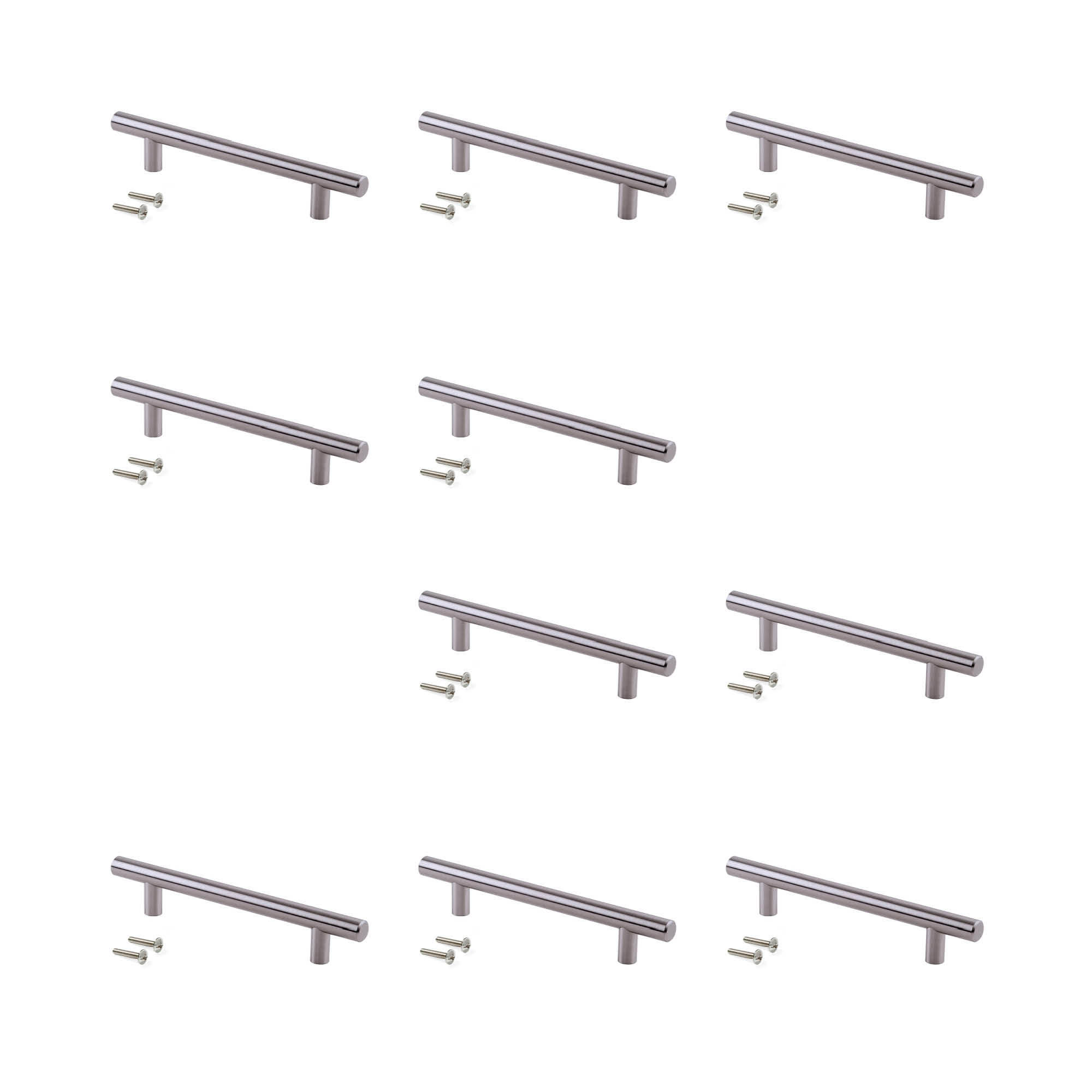 MÖBELGRIFFE Orlando, L336mm, 256mm Achsenabstand, Stahl, Nickel satiniert 10er-set - Silberfarben, Metall (1.2/4/33.6cm) - EMUCA