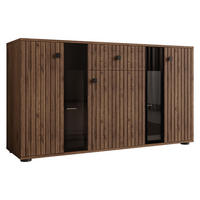 KOMMODE Salsa II - Nussbaumfarben/Schwarz, Holzwerkstoff/Kunststoff (141/80/41cm) - MIRJAN24