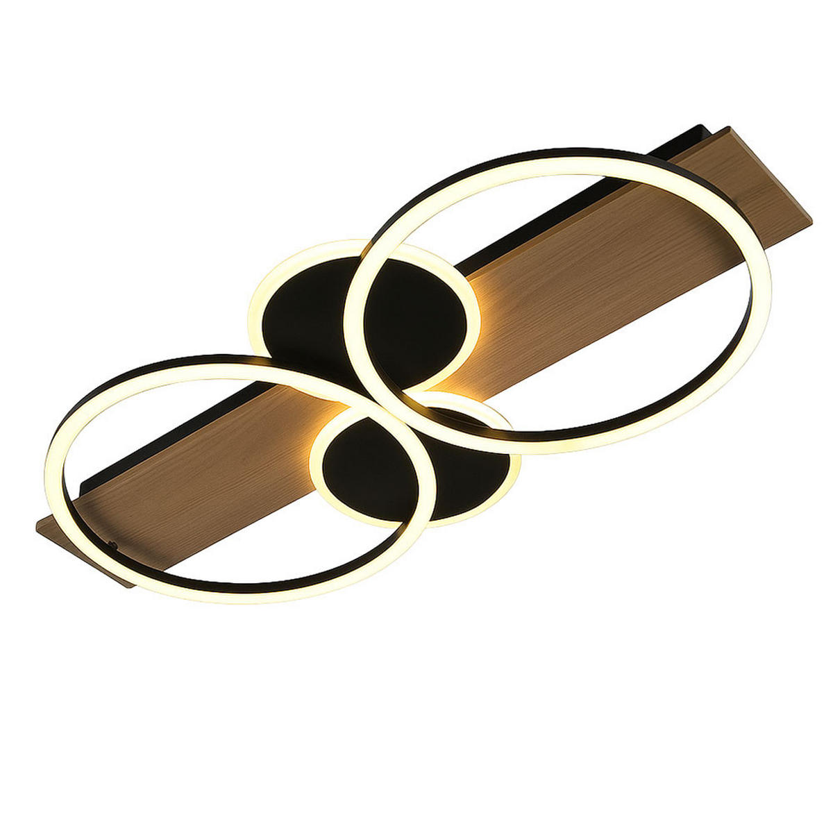 LED DECKENLEUCHTE Metall Holz Braun - Braun, Holz (72/34/6.7cm)