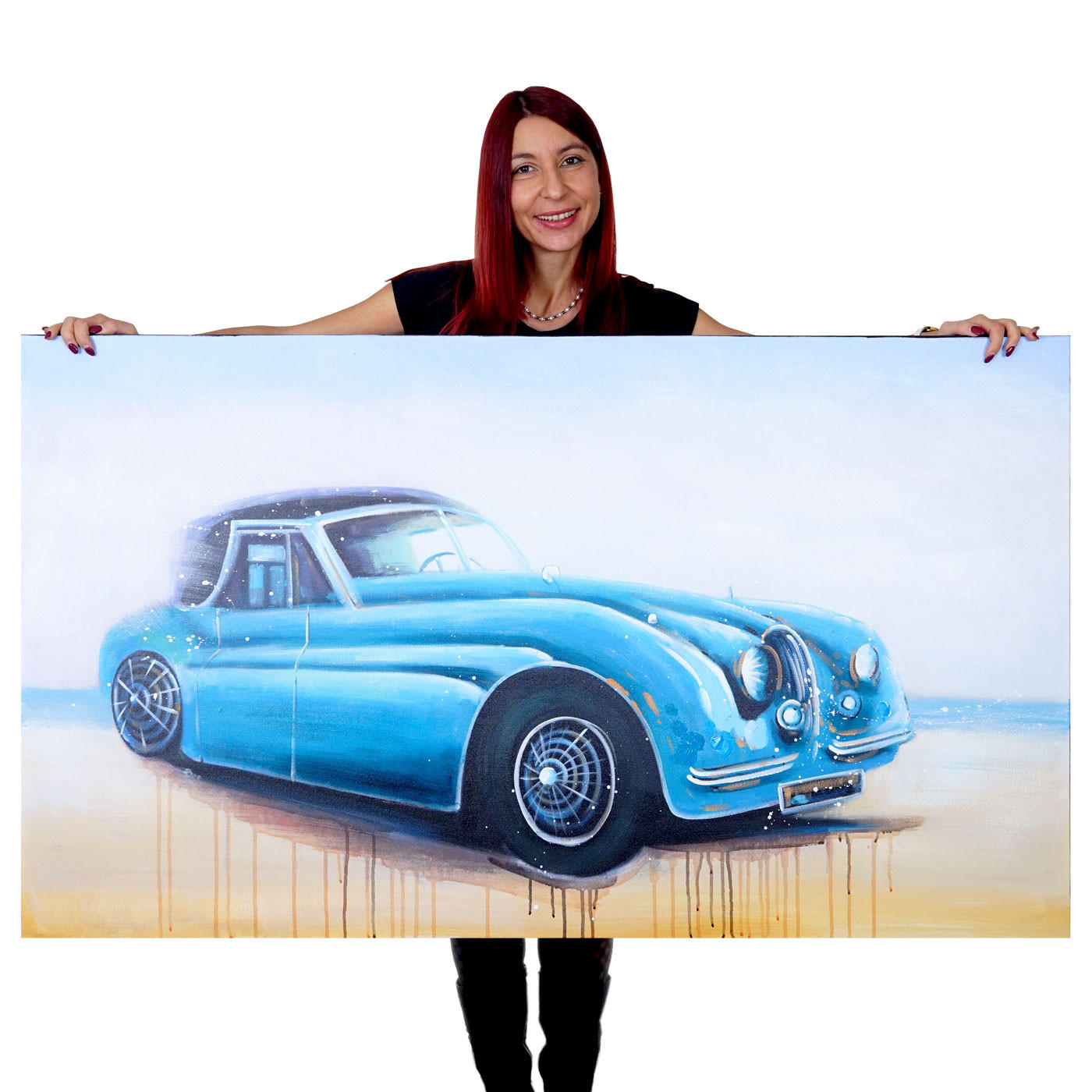 ÖLGEMÄLDE OLDTIMER HANDGEMALT Mehrfarbig - Multicolor, Textil (140/80cm) - MCW